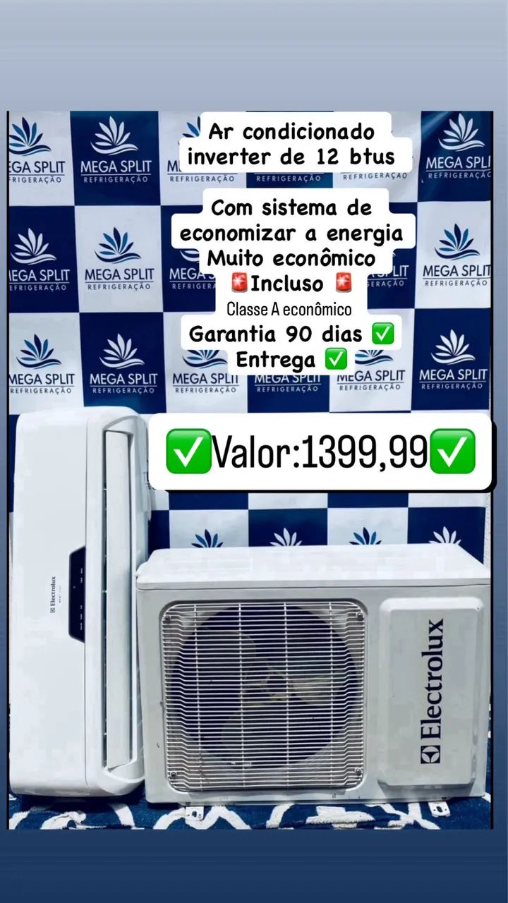 Ar condicionado de 12 Btus inverter/ garantia 90 dias / entrega grátis 