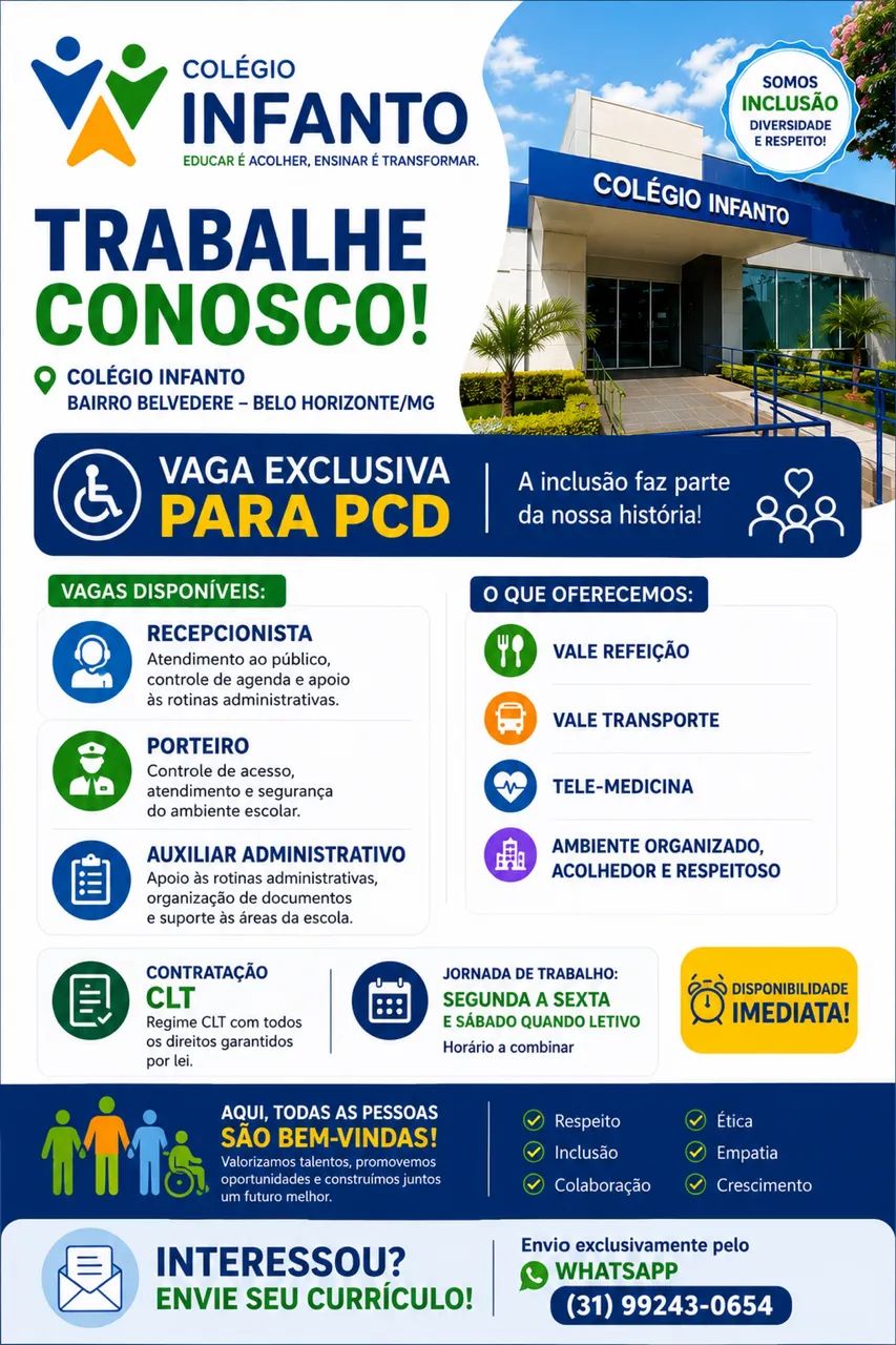? OPORTUNIDADE EXCLUSIVAS PARA PCD! ?