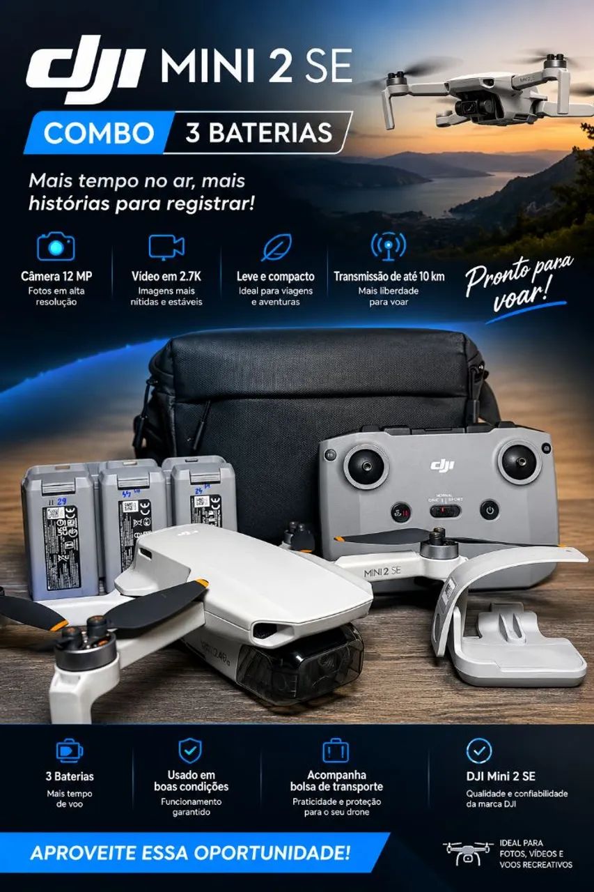 Drone DJI Mini 2 SE Combo 3 baterias 