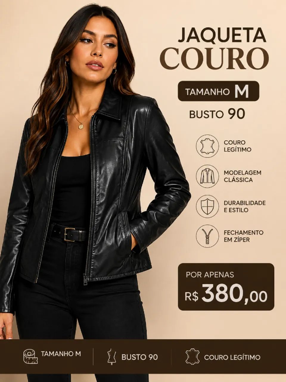 Jaqueta couro M
