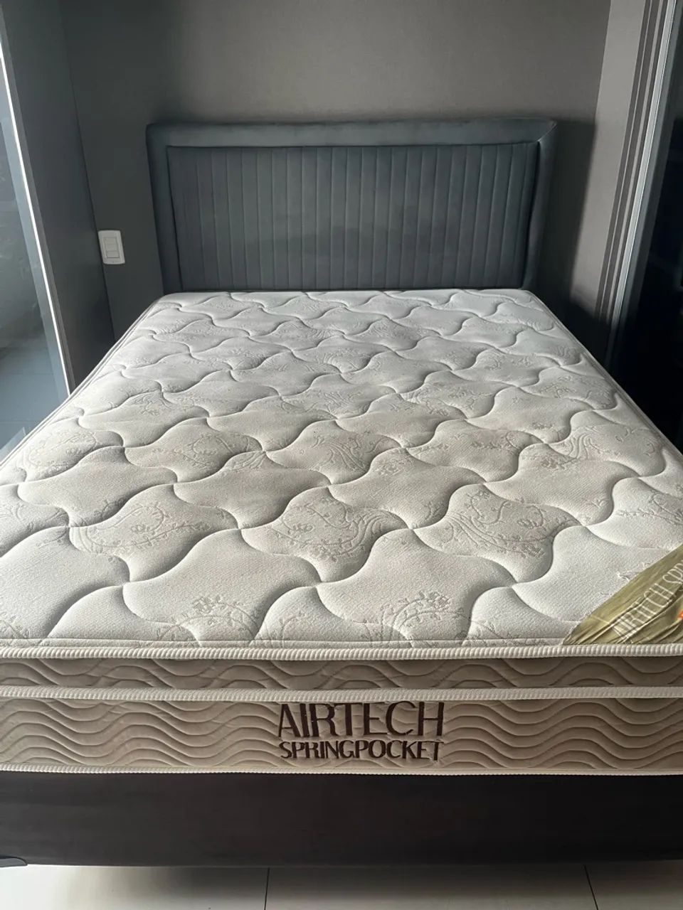 Cama Box Casal + Colchão Ortobom Airtech Spring Pocket (Molas Ensacadas) - Foto 3