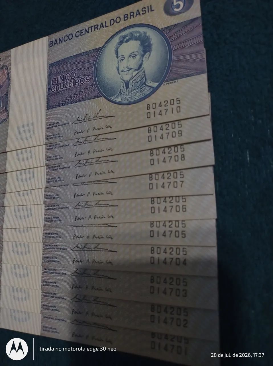 Cédulas antigas 10 unidades numeradas  - Foto 2