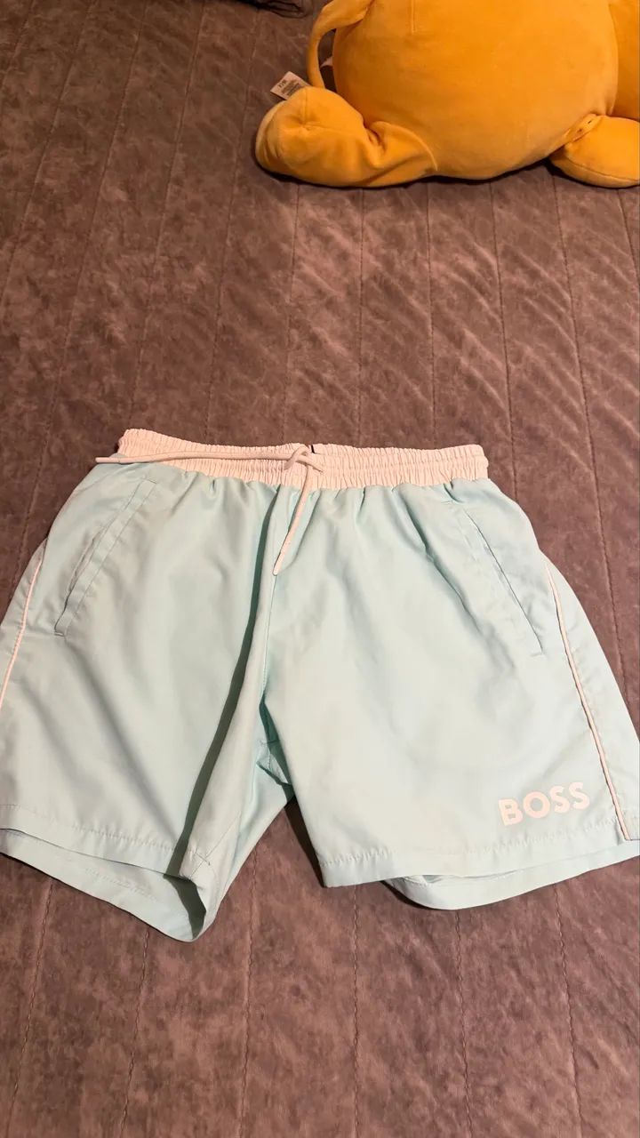 SHORT ORIGINAL DA HUGO BOSS AZUL TURQUESA TAMANHO P