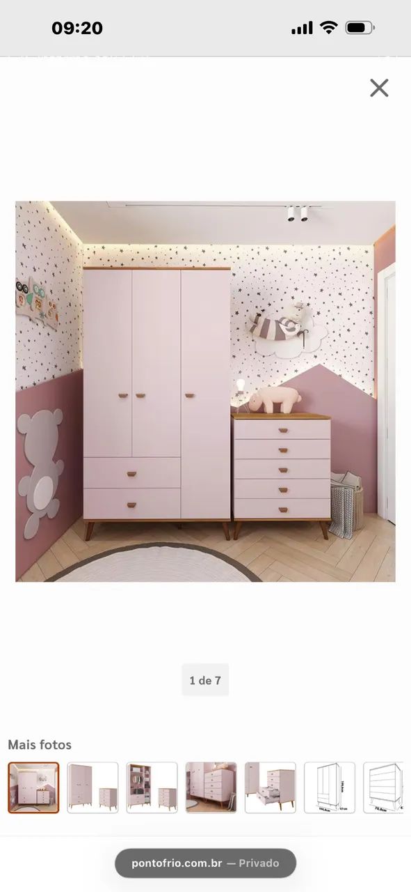 VENDO GUARDA-ROUPA + CÔMODA INFANTIL 