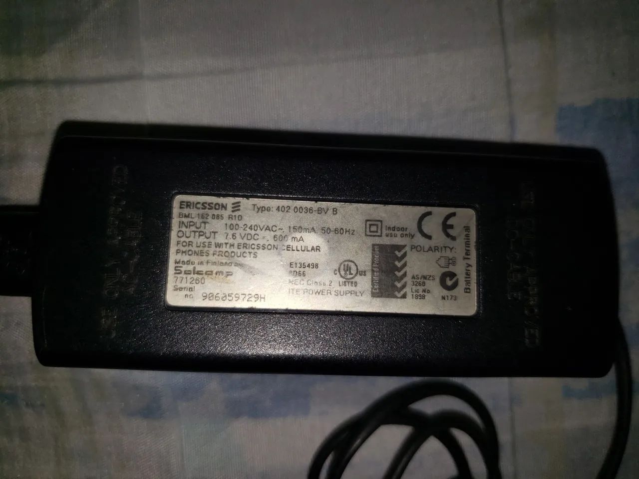 Carregador celular antigo Ericsson  - Foto 2