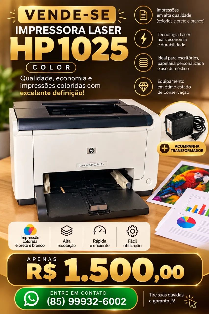 Impressão laser HP 1025