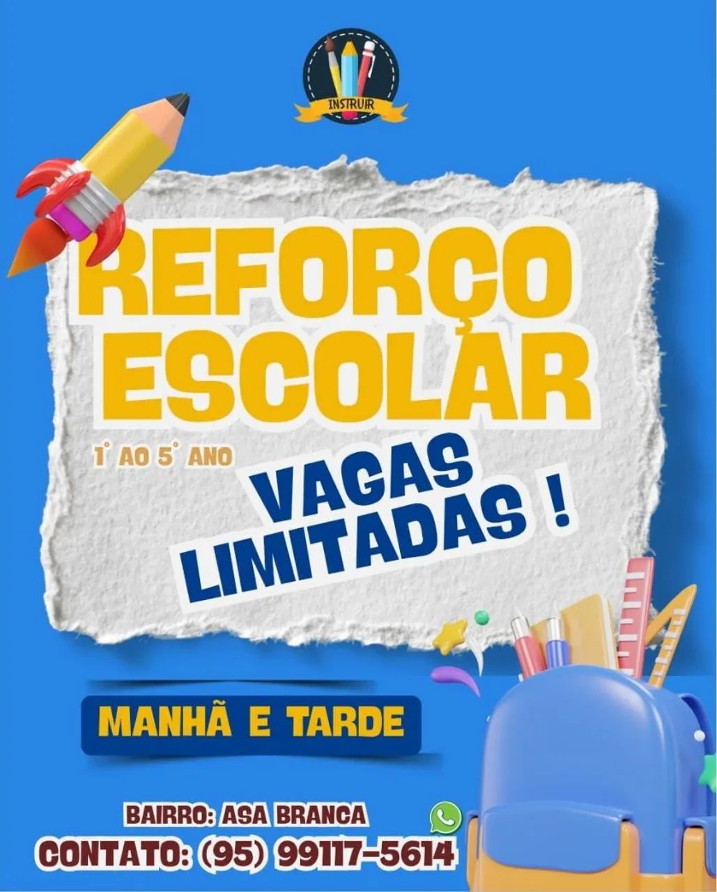 Reforço escolar 1° ao 5° ano 