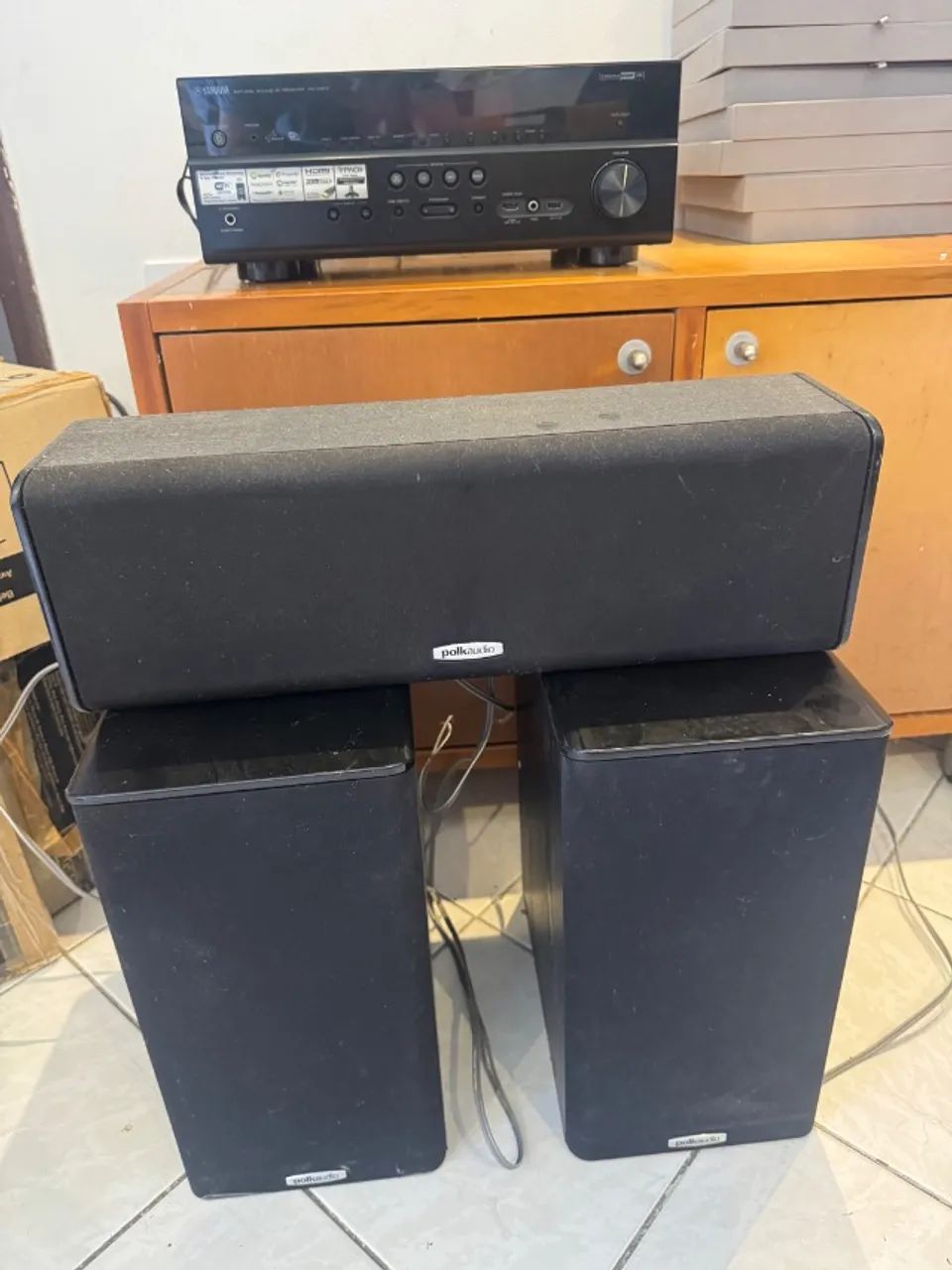 Receiver Yamaha RX-V677 com caixas de som - Foto 2