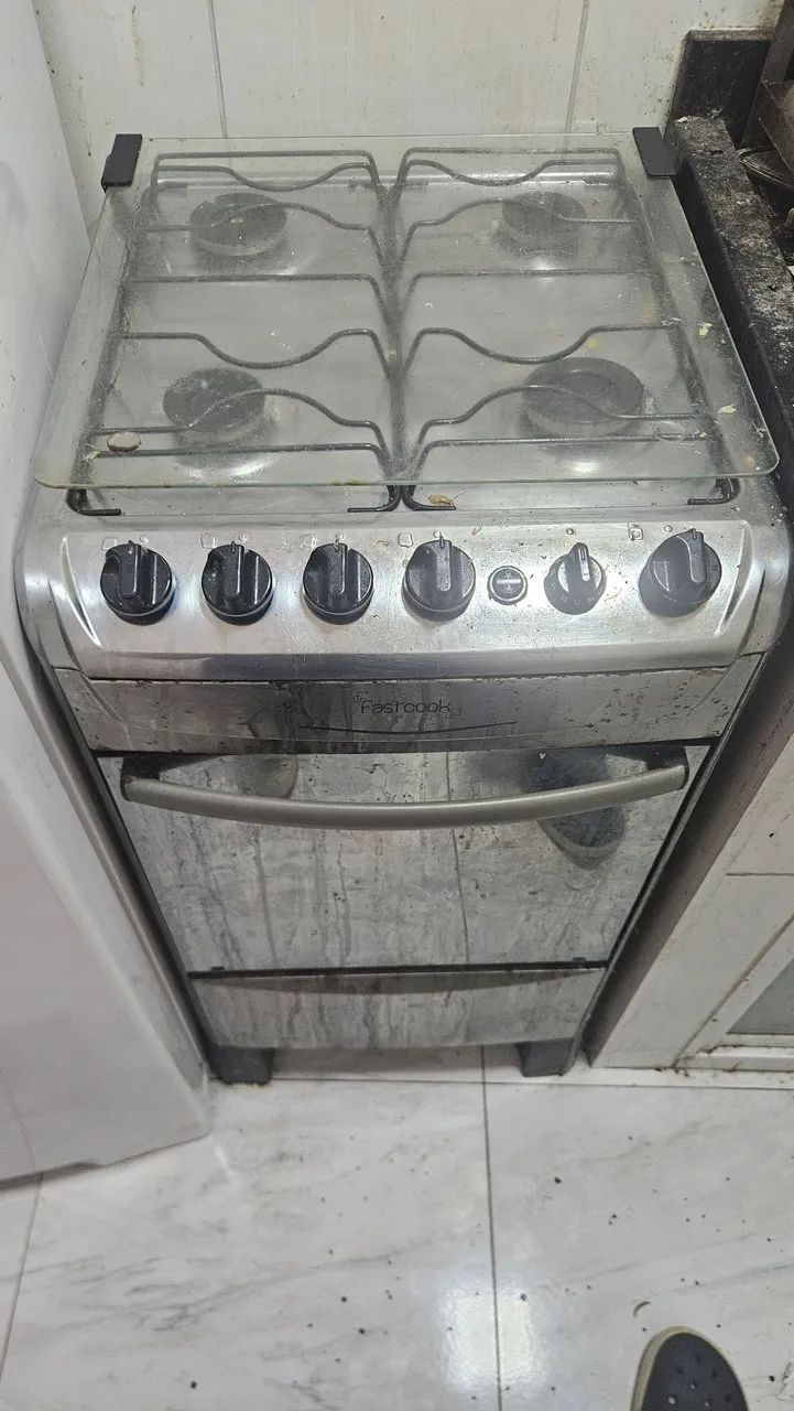Fogão 4 bocas cinza fastcook