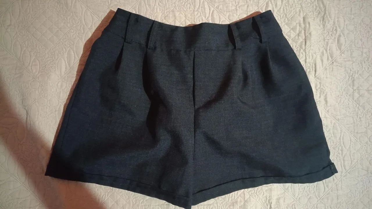 Short alfaiataria preto