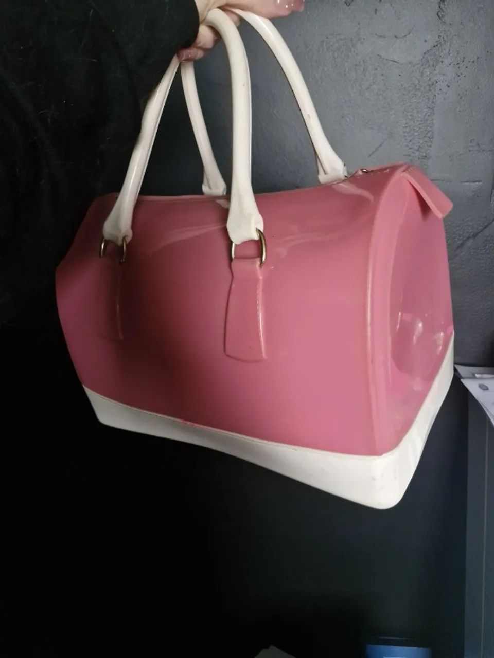 Bolsa Furla Candy Rosa e Branca - Foto 3
