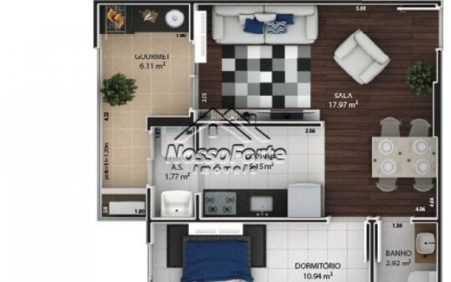 Apartamento Flat no Boqueirão em Praia Grande - Foto 7