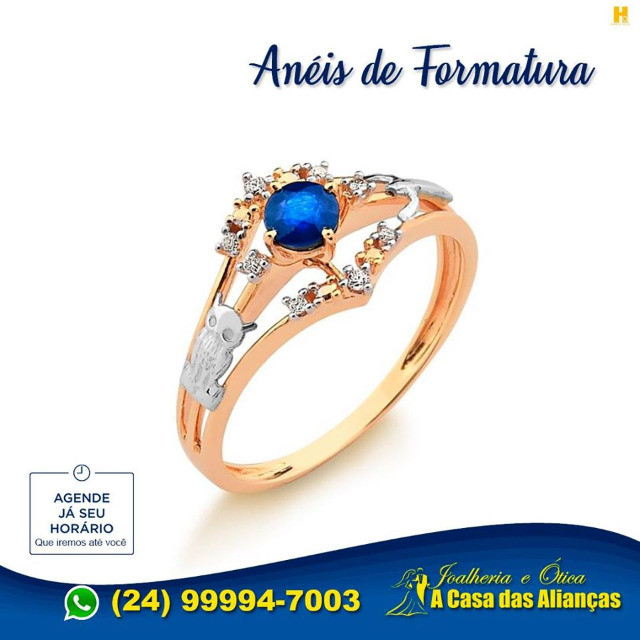 Anéis Moderno de formaturar em ouro 1'8 k - Todos cursos - Foto 4