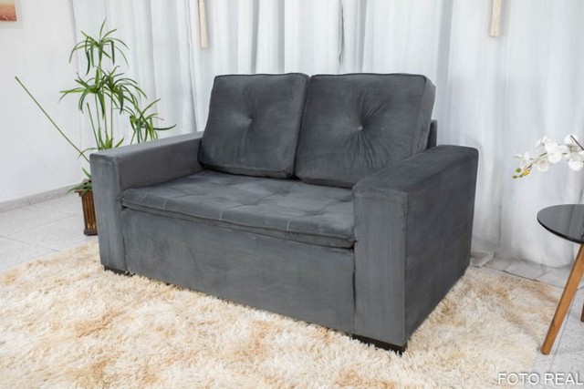 Sofá 2 lugares 8000 c Pillow Cinza Até 12x