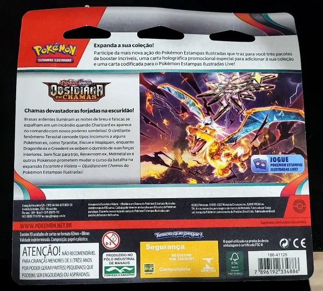 Pokémon Triple Obsidiana Em Chamas 19 Cartas Original Copag