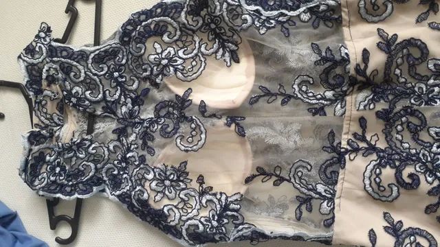 Vestido de festa, tamanho P, Bordado e com tule - Foto 4