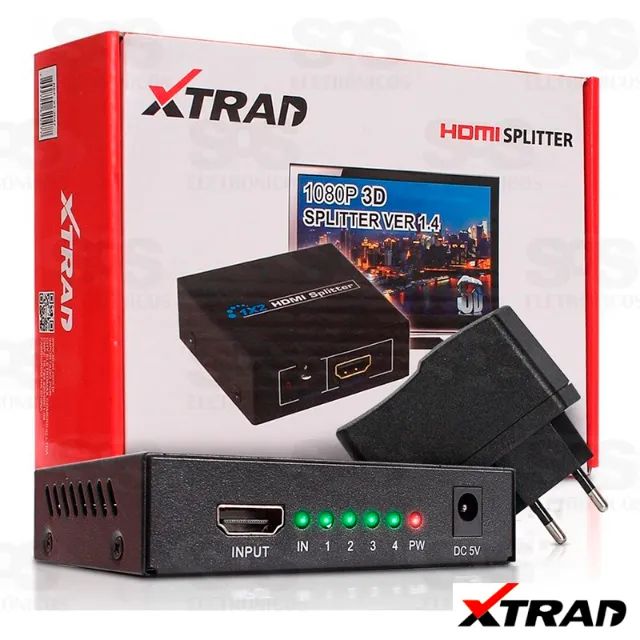 Hdmi Splitter C/ Amplificador  1080p 3d Xt-2047 Xtrad - Foto 4