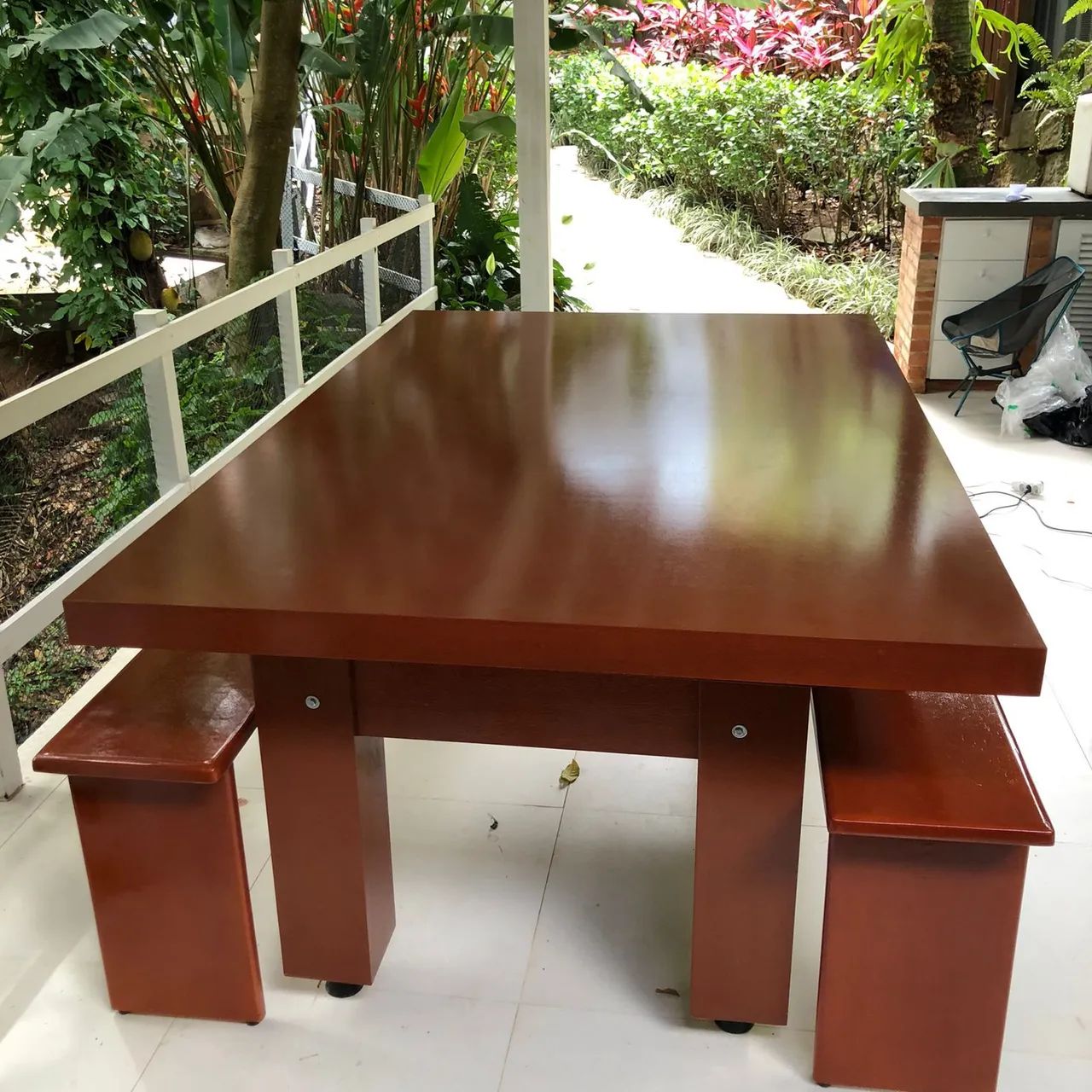 Combo Area Gourmet Sinuca Com Tampa E Bancos