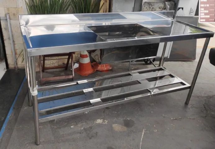Bojo Central - Bancada em Inox - 1,80m  paneleiro gradeado - Foto 3