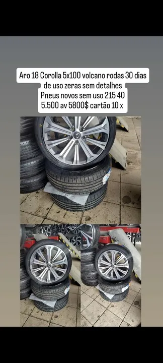 Rodas 18 Corolla altis tudo zero em 10 xsem juros 