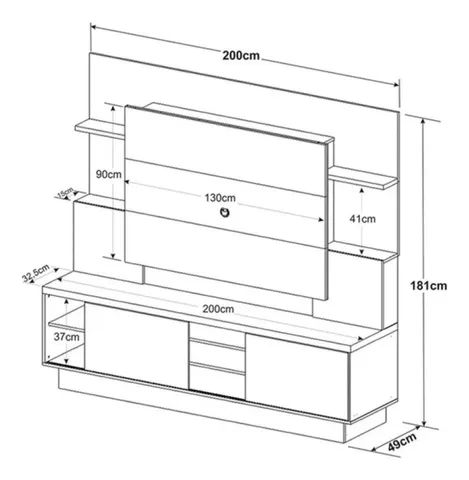 Estante Home Para Tv Até 55 Polegadas Aron - Foto 3