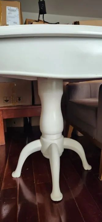 Mesa de madeira laqueada branca  - Foto 5