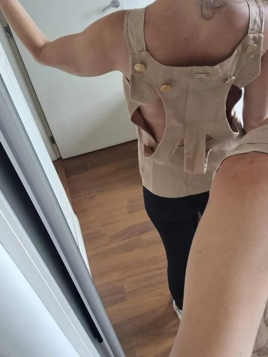 regata de seda nunca usada, rosa chá, m - Foto 3