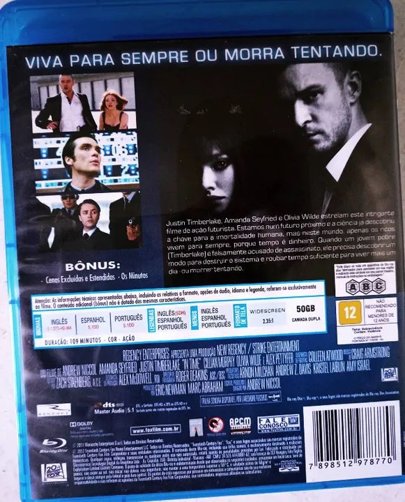 Filme Blu-ray - O Preço do Amanhã com Justin Timberlake - Bluray Original - Foto 3
