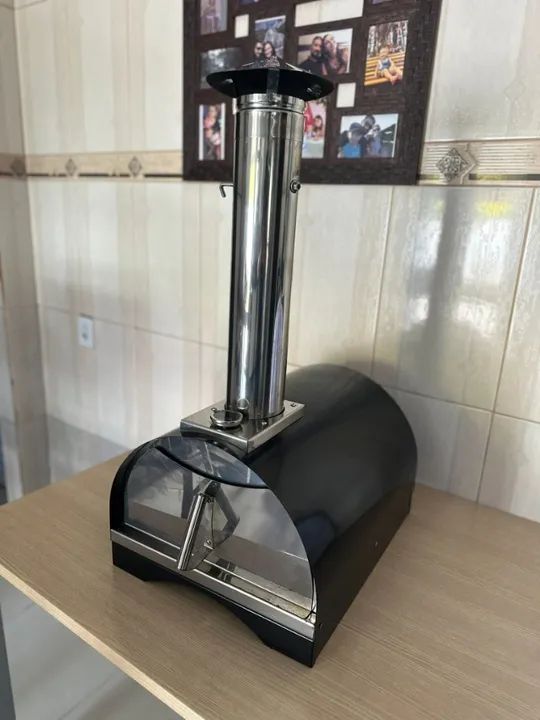 Forno de Pizza portátil a Lenha /Pellet Preto - Foto 3