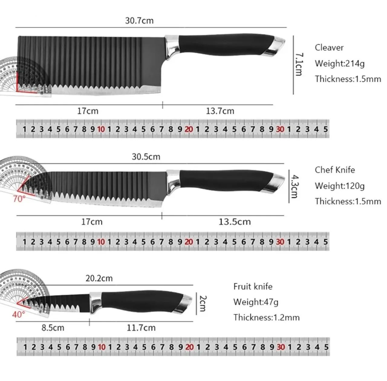 Conjunto de facas de cozinha 7 peças - Novo - Foto 5