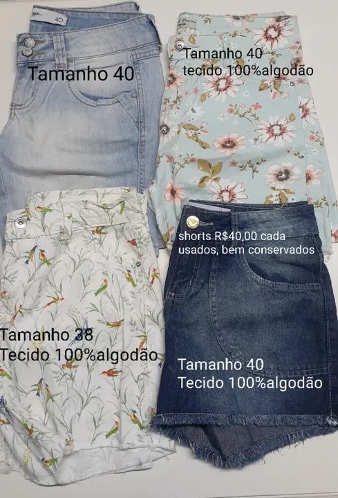 Shorts femininos em perfeito estado