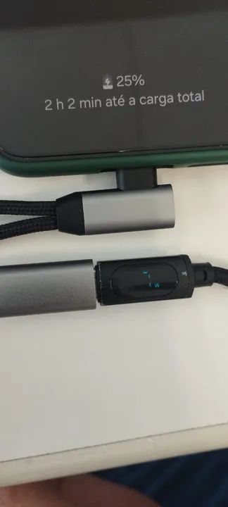 Cabo Adaptador Y Tipo C em L 90° graus para P2 e Tipo C para celular - Foto 3
