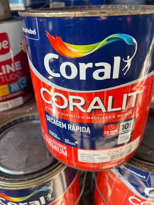 Tinta coral Branco sintética 