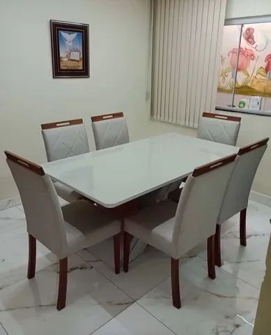 Mesa 6 cadeiras nova pronto entrega  