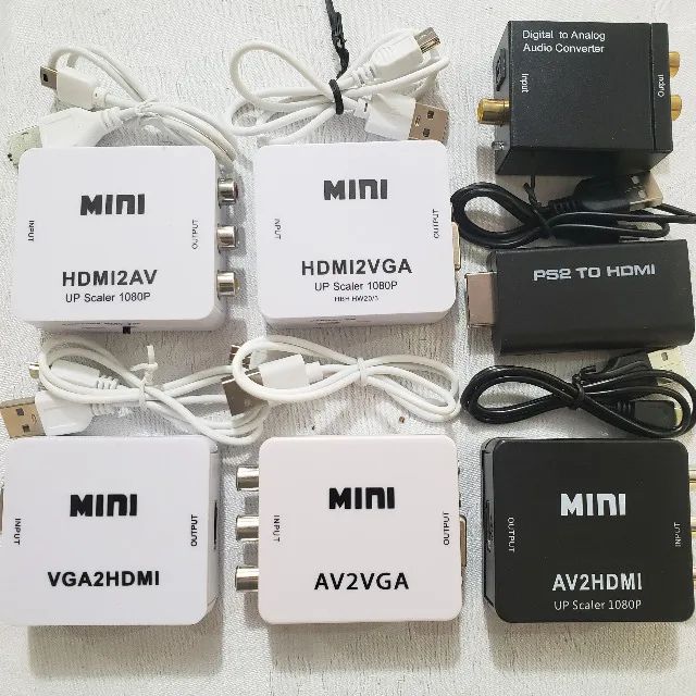 Vários modelos de adaptadores hdmi x vga, rca x vga, vga x hdmi, rca x hdmi, e adap ps2. - Foto 5