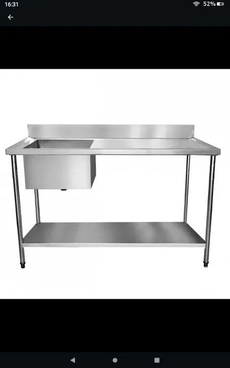 Mesa de trabalho com pia inox - ideal para cozinha industrial