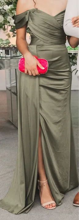 Vestido longo verde oliva - Foto 2