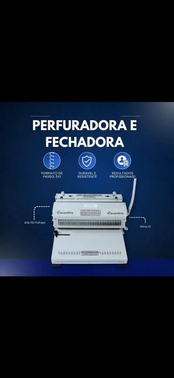 Encadernadora  passo 3x1  wire-o conjugada manual