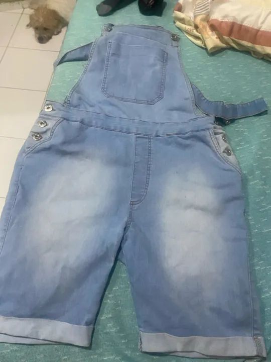 Macacão Jeans Azul Claro - Novo