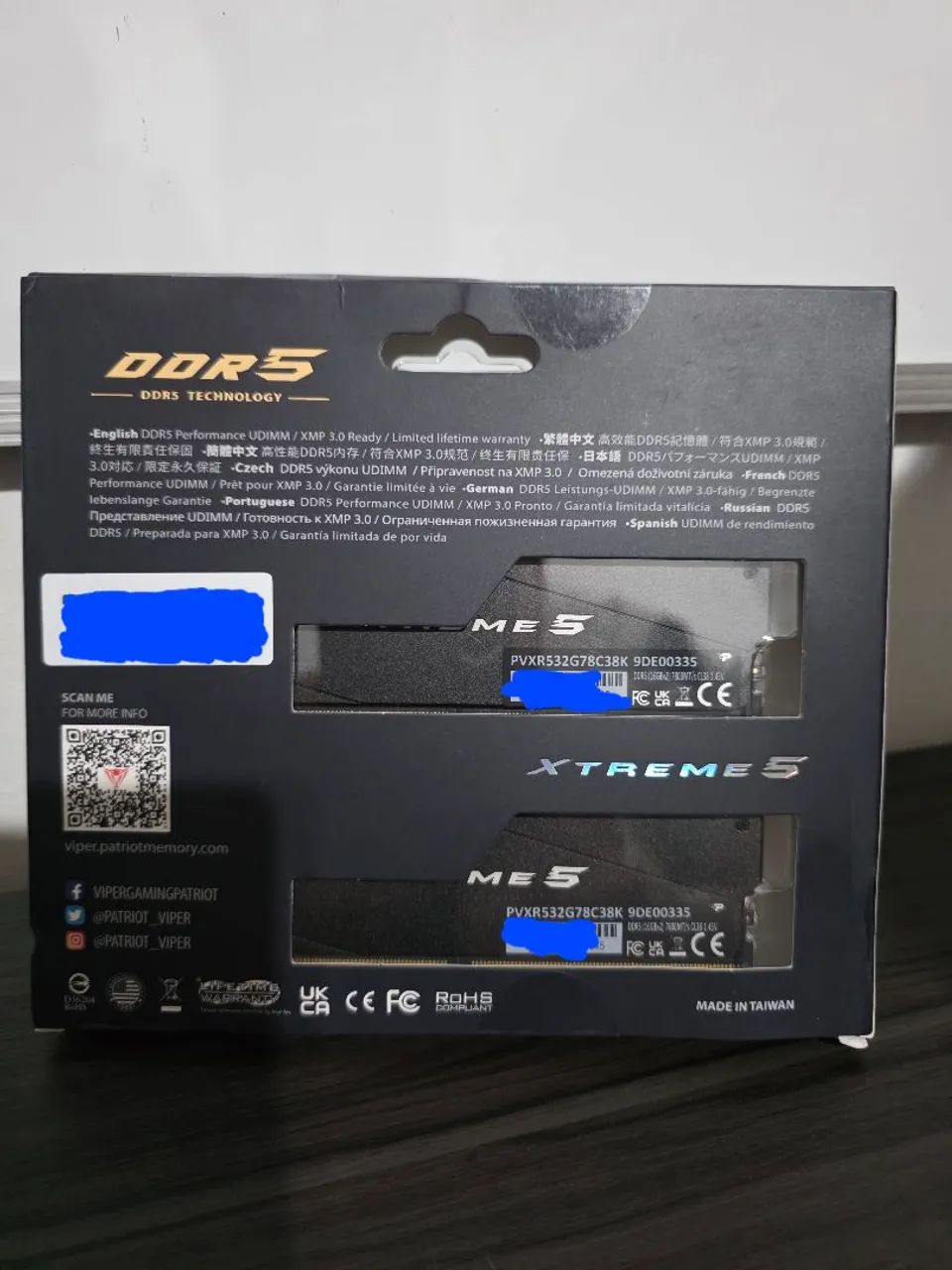 Viper Xtreme 5 RGB DDR5 RAM 32GB 7800MHz CL38-2x16 (Lacrada/NF/Lifetime Warranty)64739260546178121