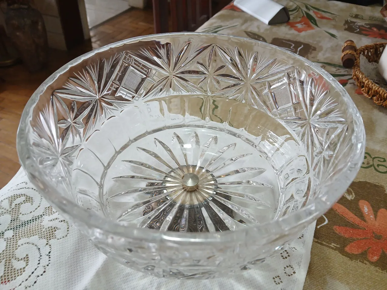 Fruteira/Centro de mesa com base de prata alemã
