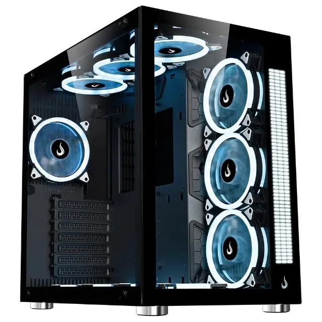 Gabinete Rise Mode Galaxy Glass Sound+ 9 Fans gamdias + 3 fans cristal sound