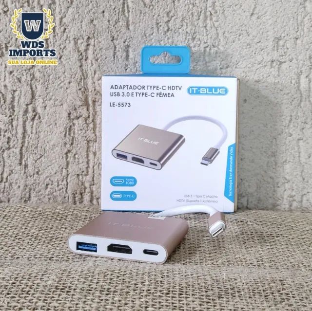 Adaptador Tipo C com Hdmi Usb Tipo C Fêmea