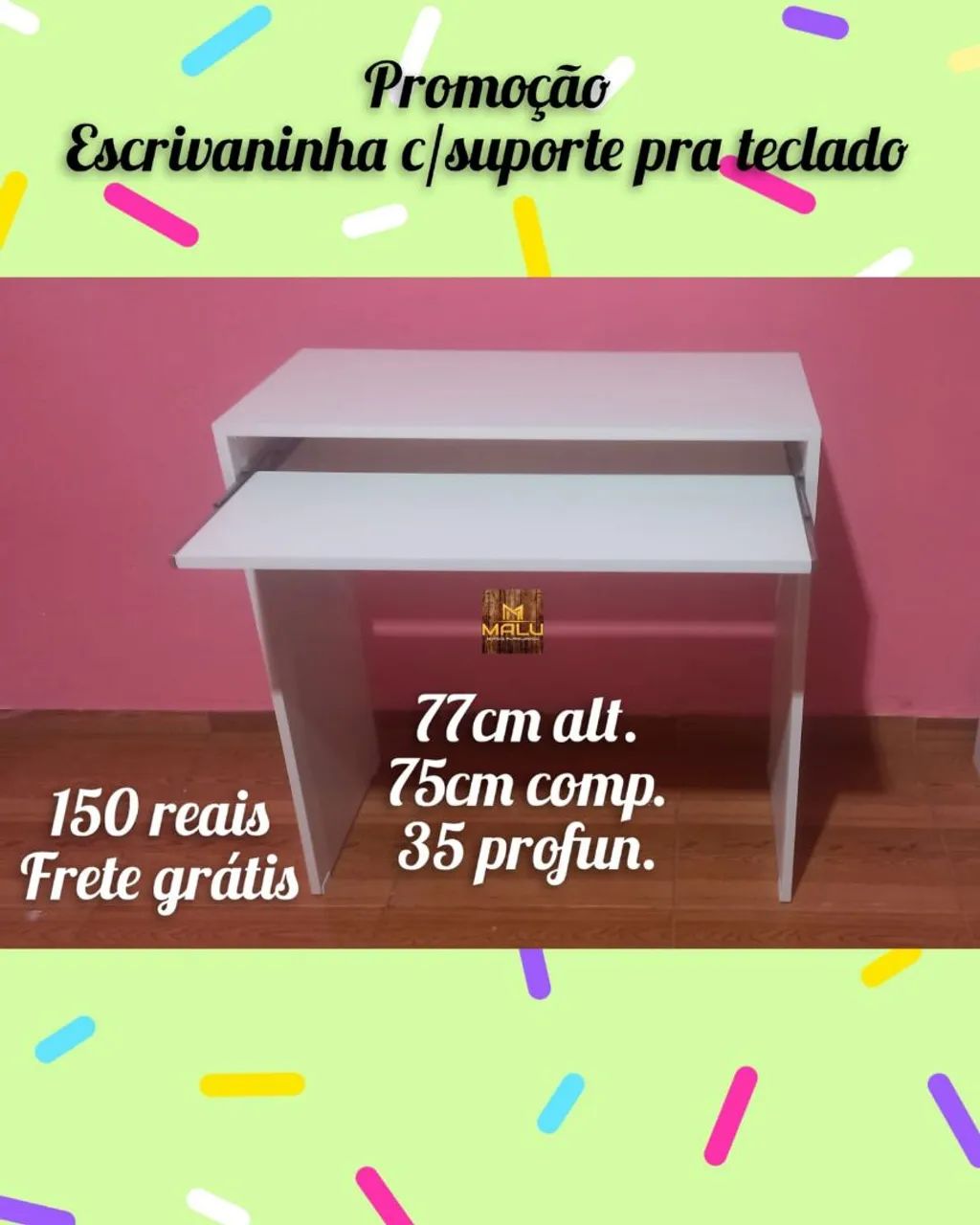 Escrivaninha com suporte para teclado - Promoção
