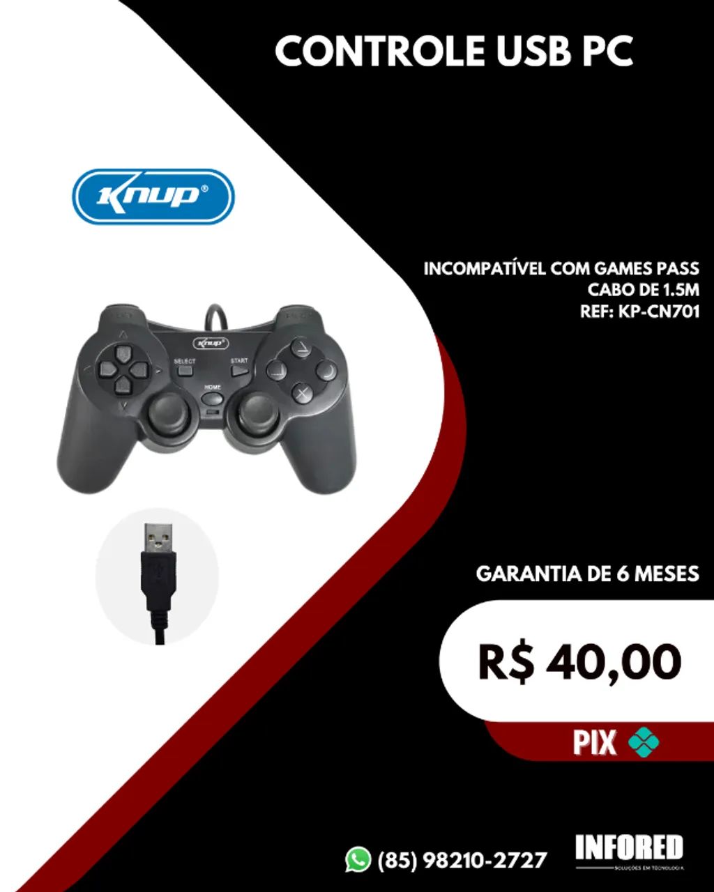 Controle USB PC KP-CN701