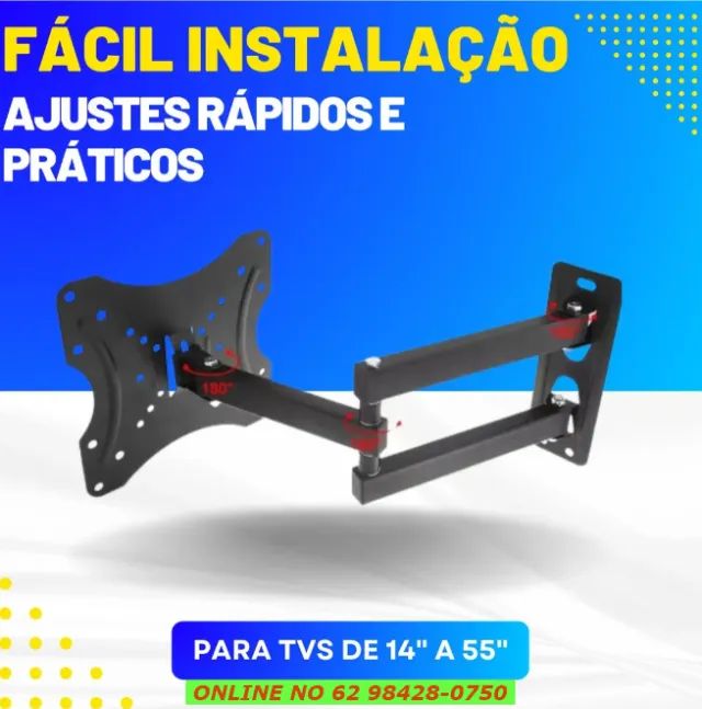 Suporte Para Tv Articulado 14 a 55 Polegadas Universal P/Todas Televisões - Foto 3