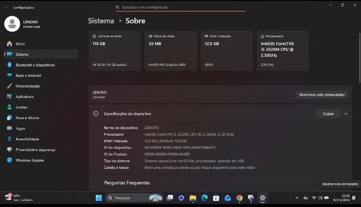 Notebook Lenovo i5 |12GBRAM| SSD128GB| Battery 4hs|Runs Everything64385330955651123