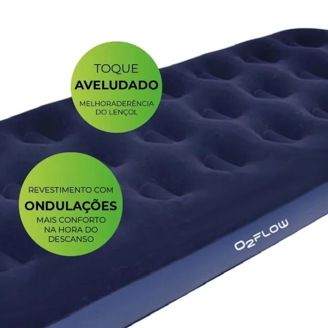 Colchão Inflável Solteiro Multiuso Até 100Kgs O2Flow - Foto 4