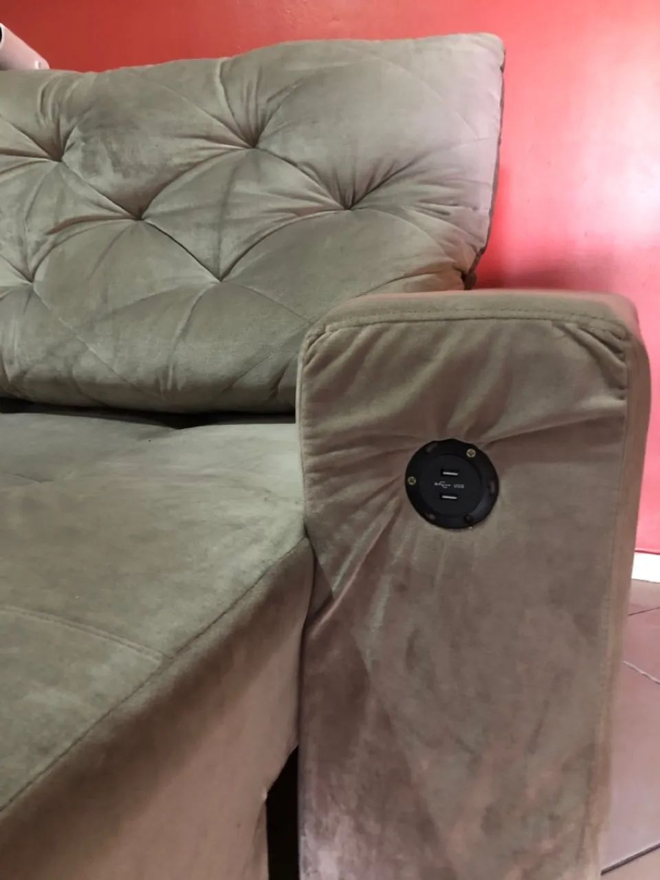 Sofá retrátil e reclinável entrada usb - Foto 2