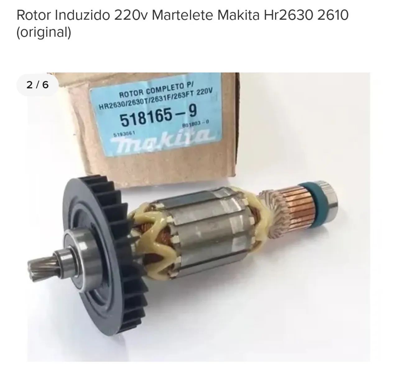 Rotor Induzido Martelete Makita HR2630 2610 220V